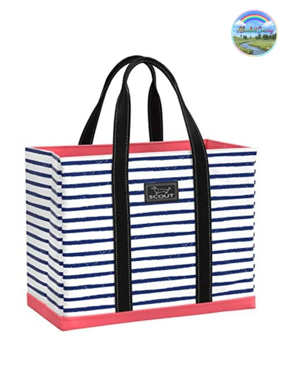 Large Water-Resistant Woven Polypropylene Open Top Beach Pool Tote Bag